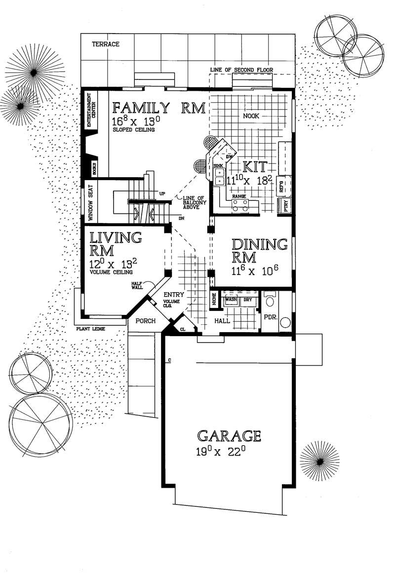 Floor Plan First Story of Colonial Plan #137-1483