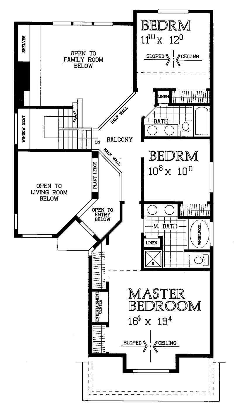 Floor Plan Second Story of Colonial Plan #137-1483