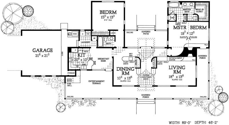 Floor Plan First Story of Country Plan #137-1484