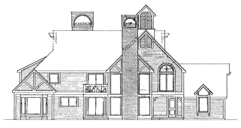 Home Plan Rear Elevation of this 5-Bedroom,4006 Sq Ft Plan -137-1488