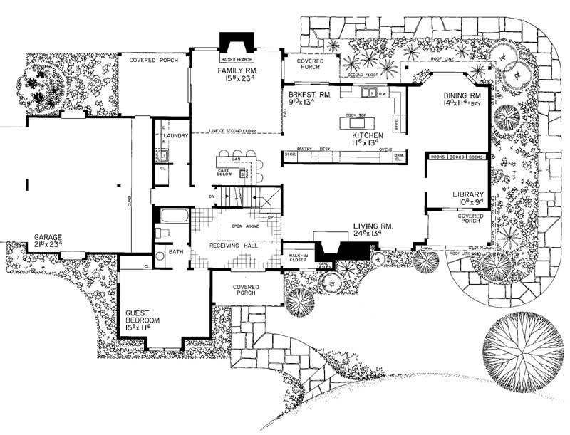 Floor Plan First Story of European Plan #137-1488