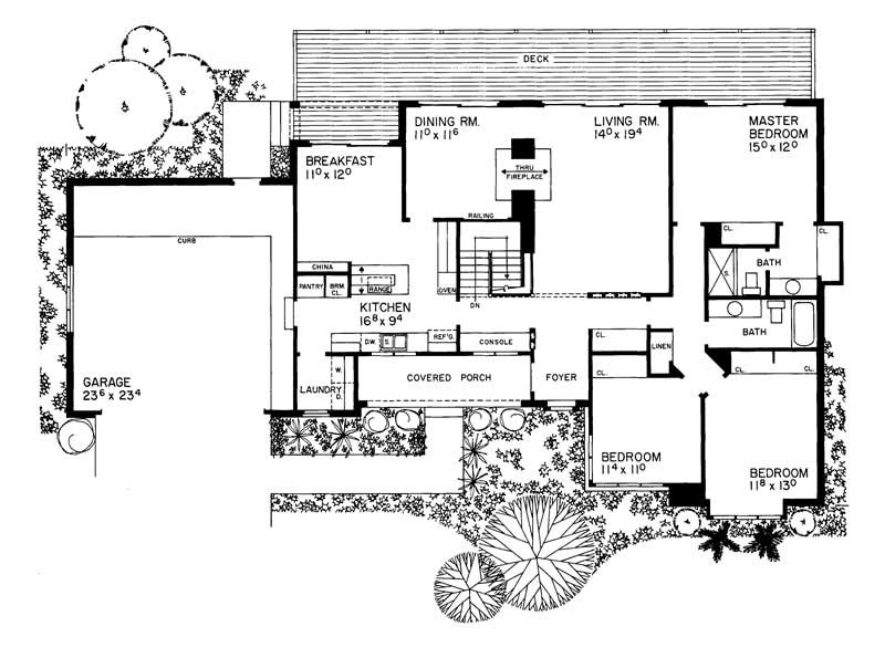 Floor Plan First Story of European Plan #137-1489