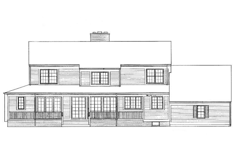 Home Plan Rear Elevation of this 4-Bedroom,3096 Sq Ft Plan -137-1490