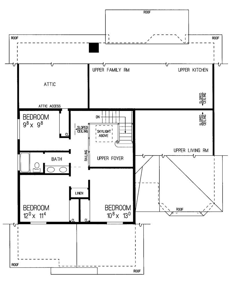 Floor Plan Second Story of Contemporary Plan #137-1493