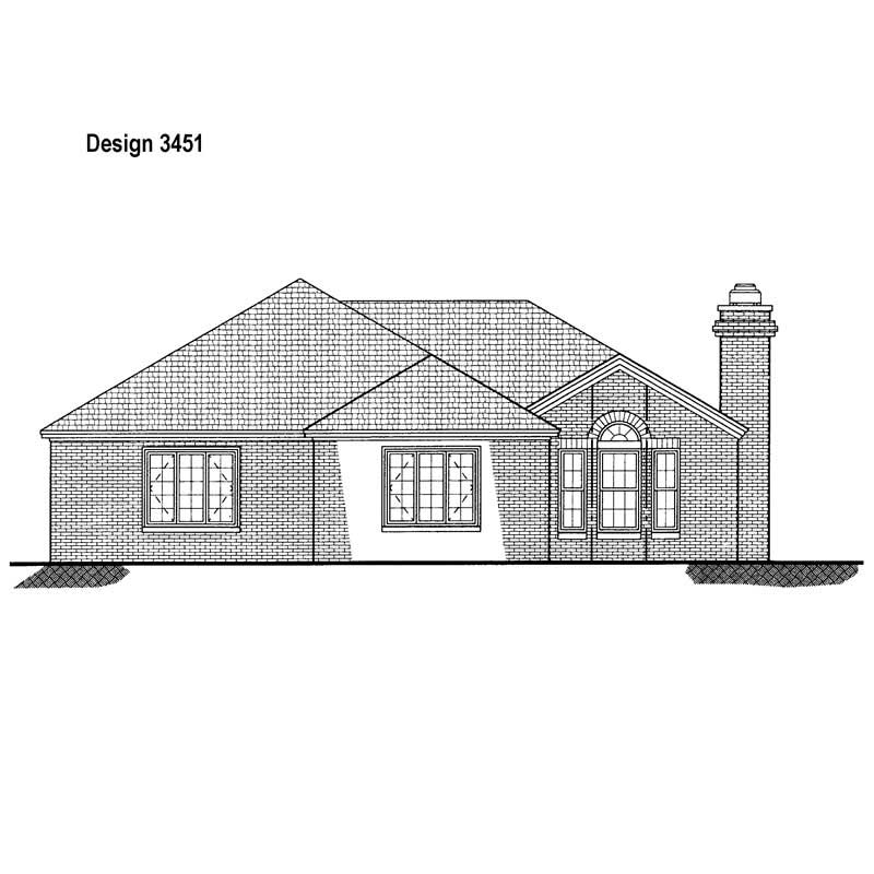 Home Plan Rear Elevation of this 2-Bedroom,1560 Sq Ft Plan -137-1496