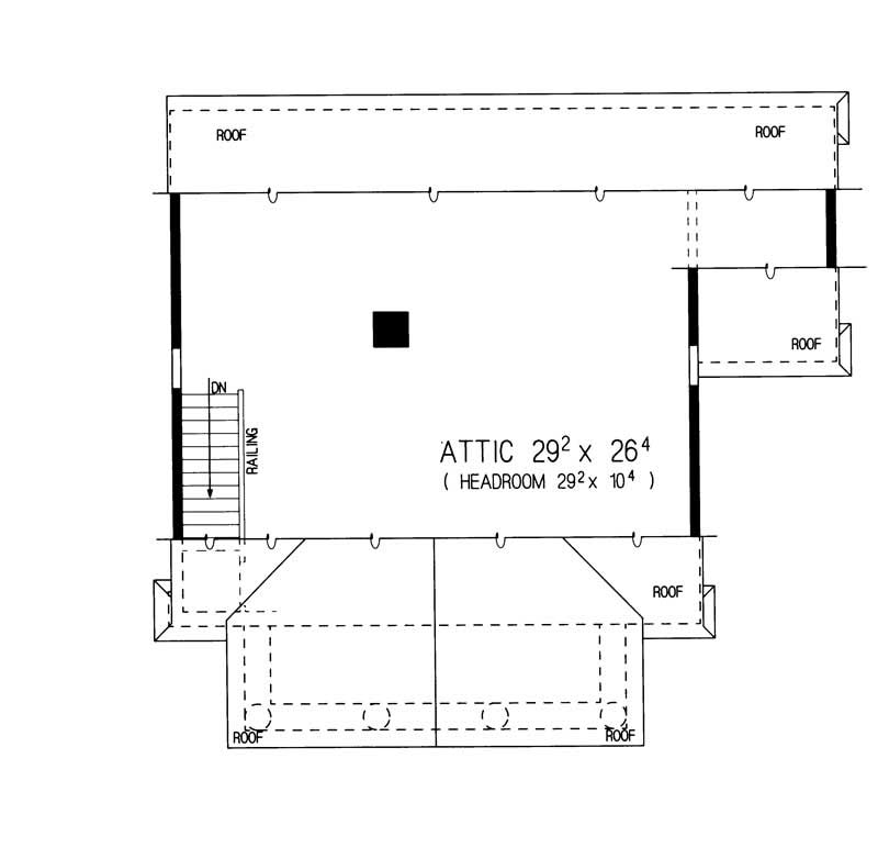 Floor Plan Third Story of Colonial Plan #137-1499