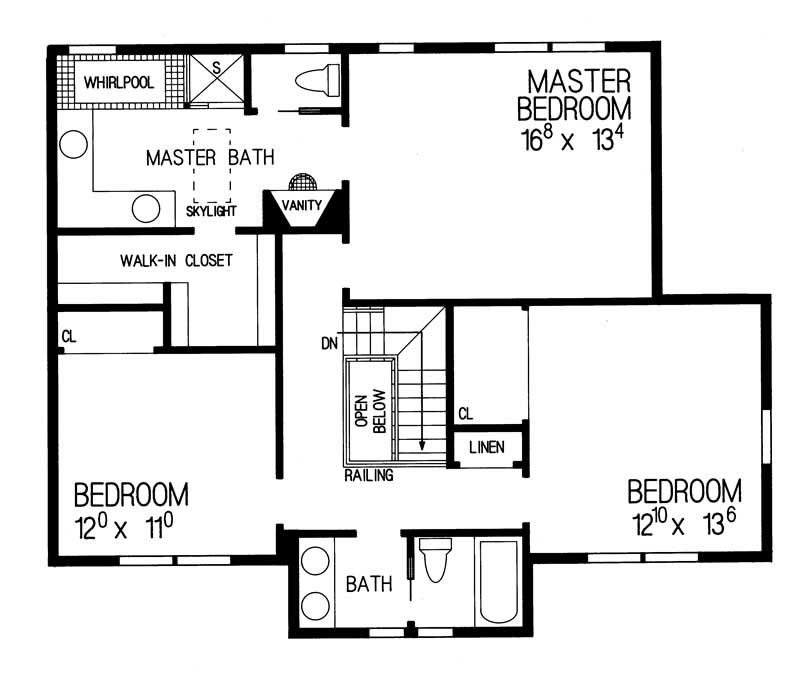 Floor Plan Second Story of Country Plan #137-1500