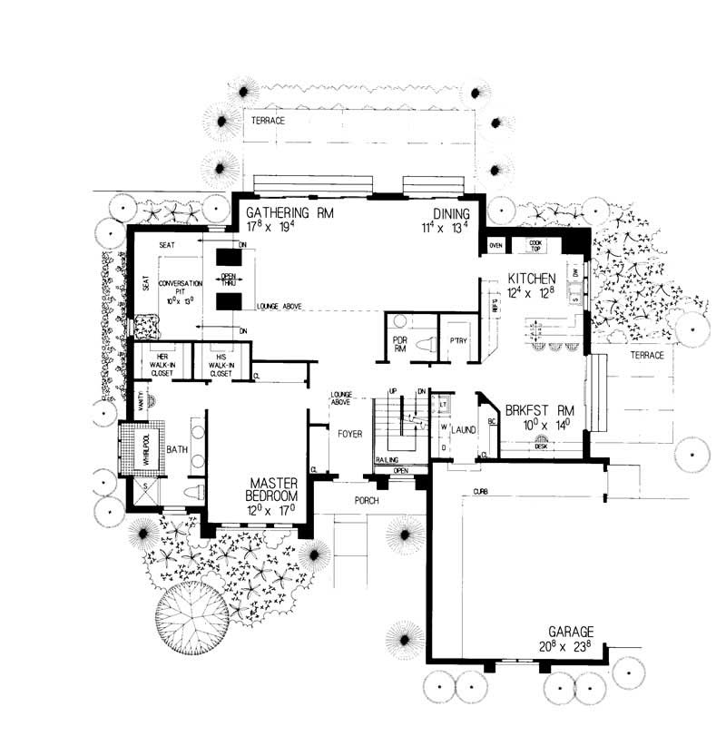 Floor Plan First Story of Contemporary Plan #137-1501