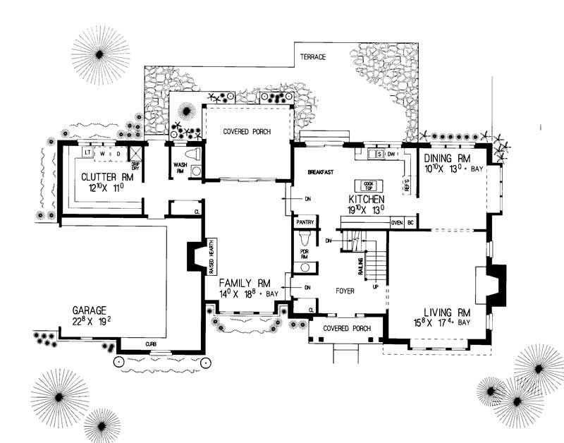 Floor Plan First Story of Country Plan #137-1503