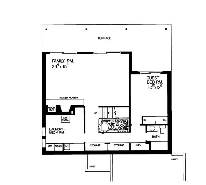 Floor Plan Basement of Contemporary Plan #137-1507