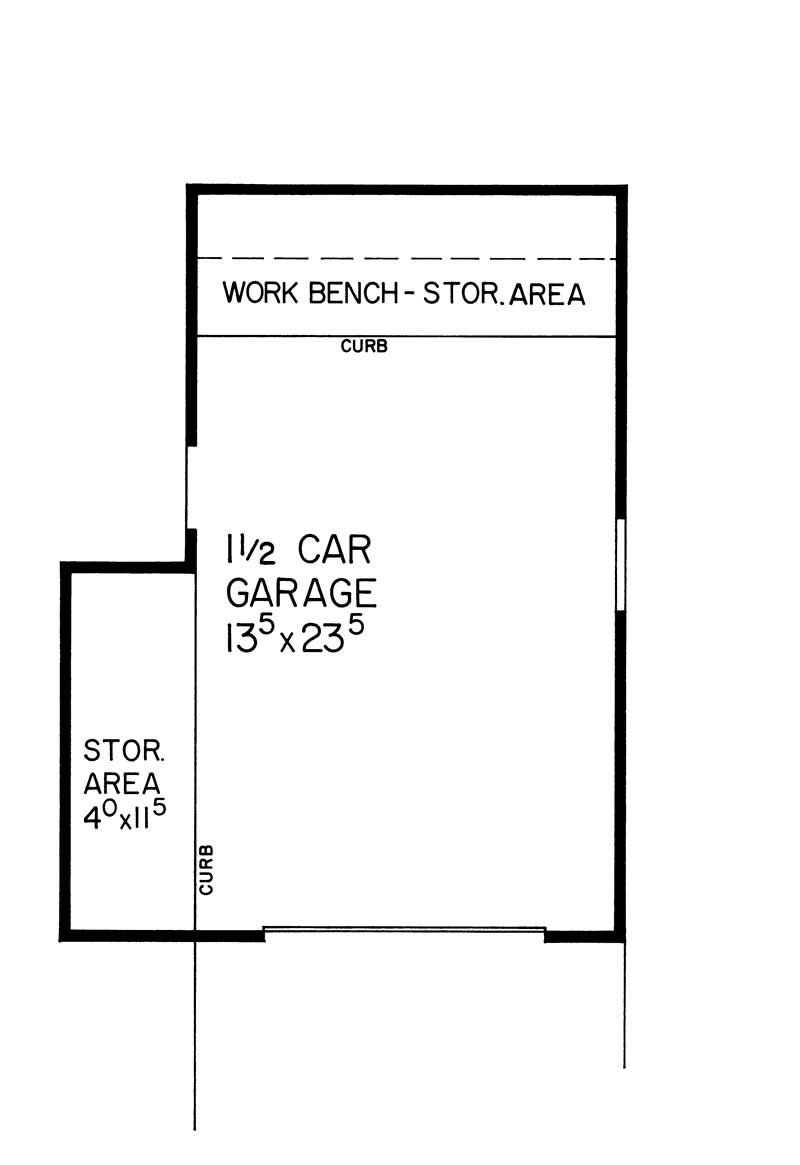 Floor Plan First Story of Garage Plan #137-1513