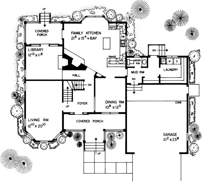 Floor Plan First Story of Victorian Plan #137-1520