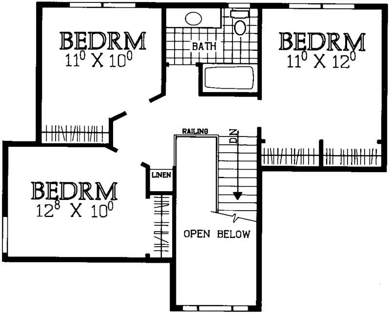 Floor Plan Second Story of Country Plan #137-1521