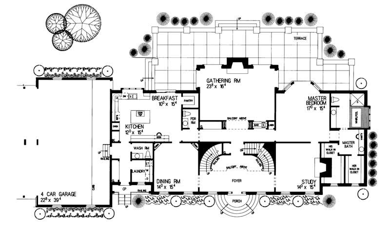 Floor Plan First Story of Colonial Plan #137-1522