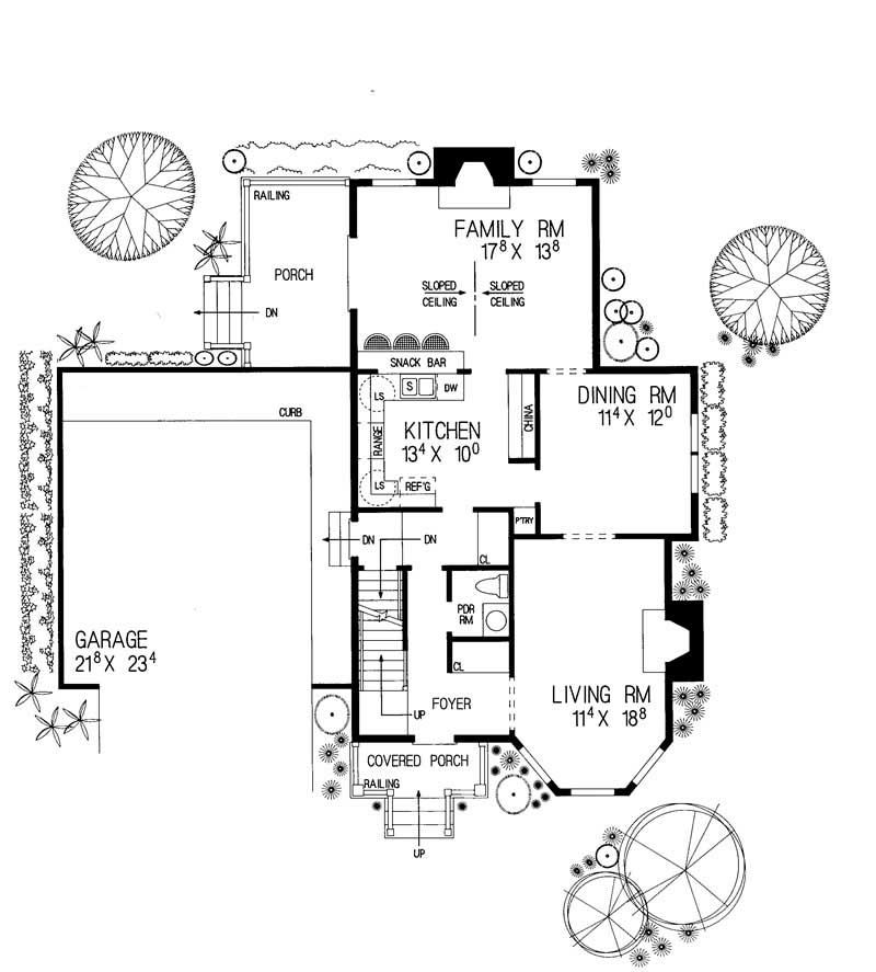 Floor Plan First Story of Victorian Plan #137-1525