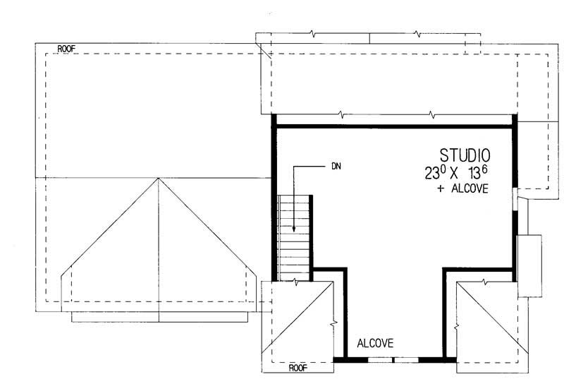 Floor Plan Third Story of Victorian Plan #137-1525