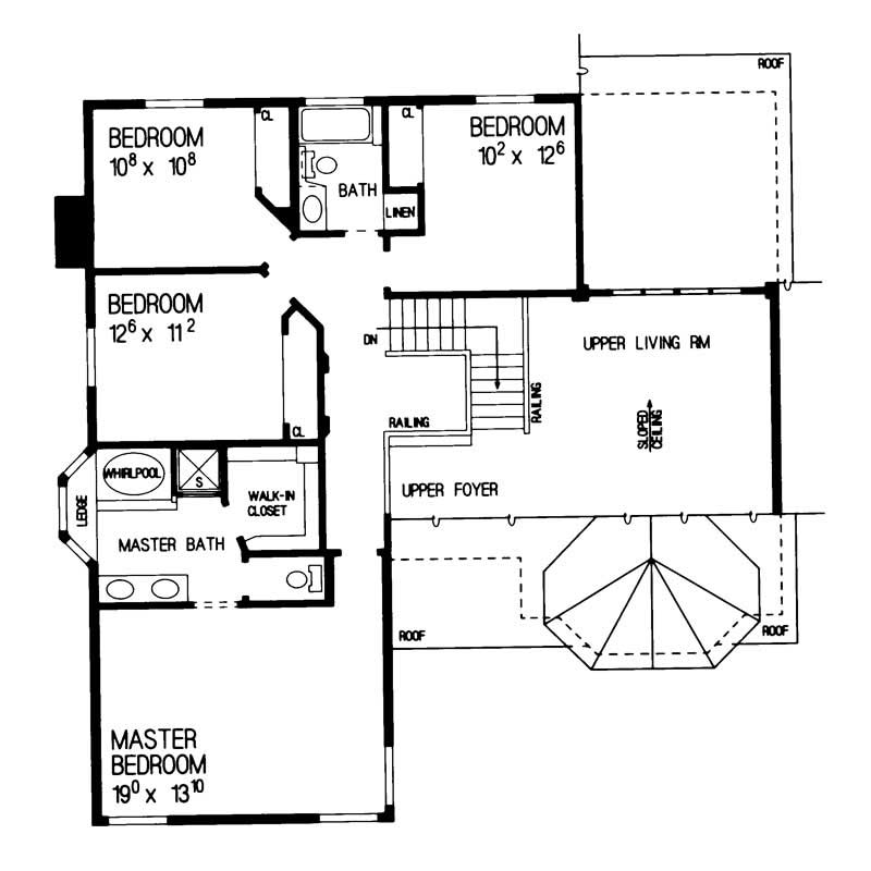Floor Plan Second Story of Mediterranean Plan #137-1526