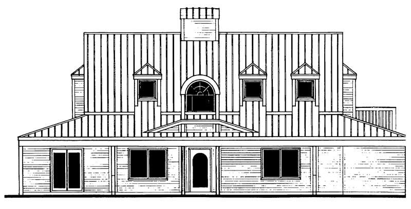 Home Plan Rear Elevation of this 3-Bedroom,2230 Sq Ft Plan -137-1527