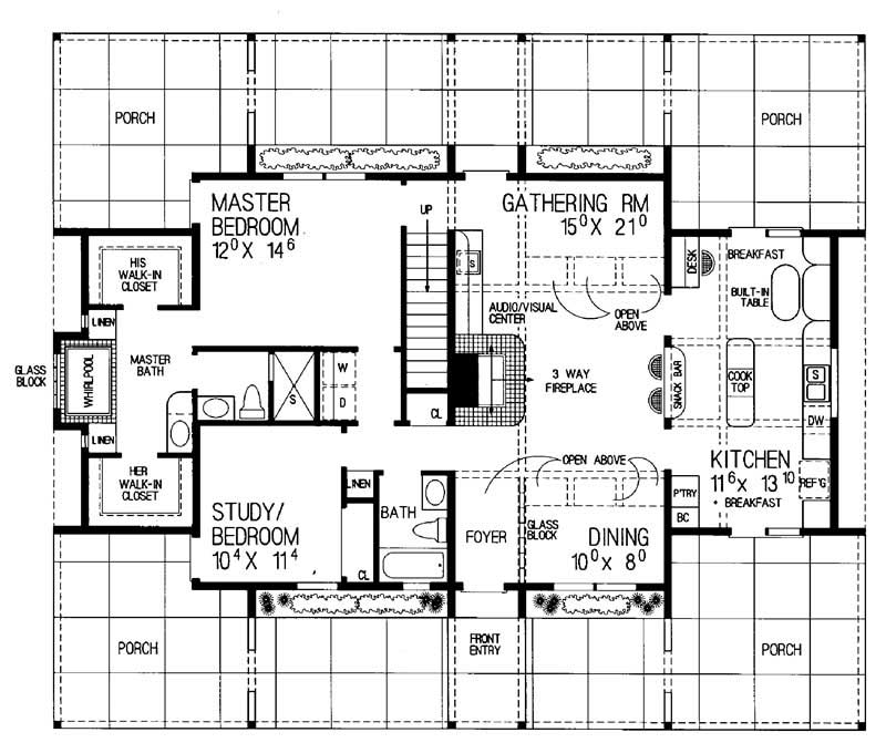 Floor Plan First Story of Country Plan #137-1527