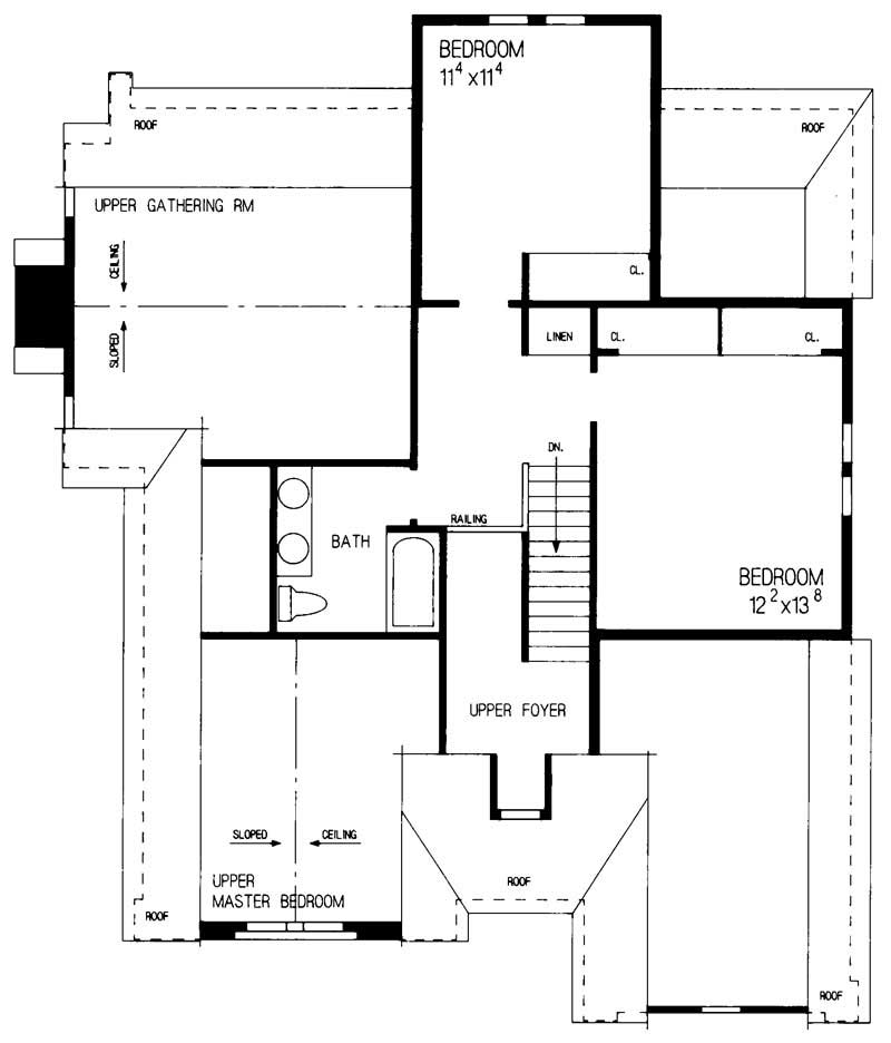 Floor Plan Second Story of European Plan #137-1531