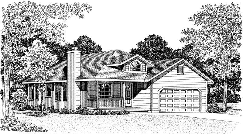 Front View of this 3-Bedroom, 1389 Sq Ft Plan - 137-1532