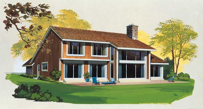 Rear View of this 3-Bedroom, 1961 Sq Ft Plan - 137-1535