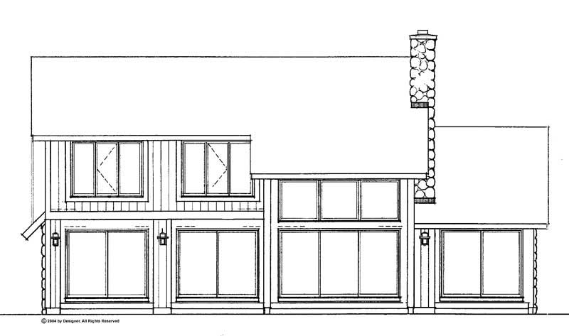 Home Plan Rear Elevation of this 3-Bedroom,1961 Sq Ft Plan -137-1535