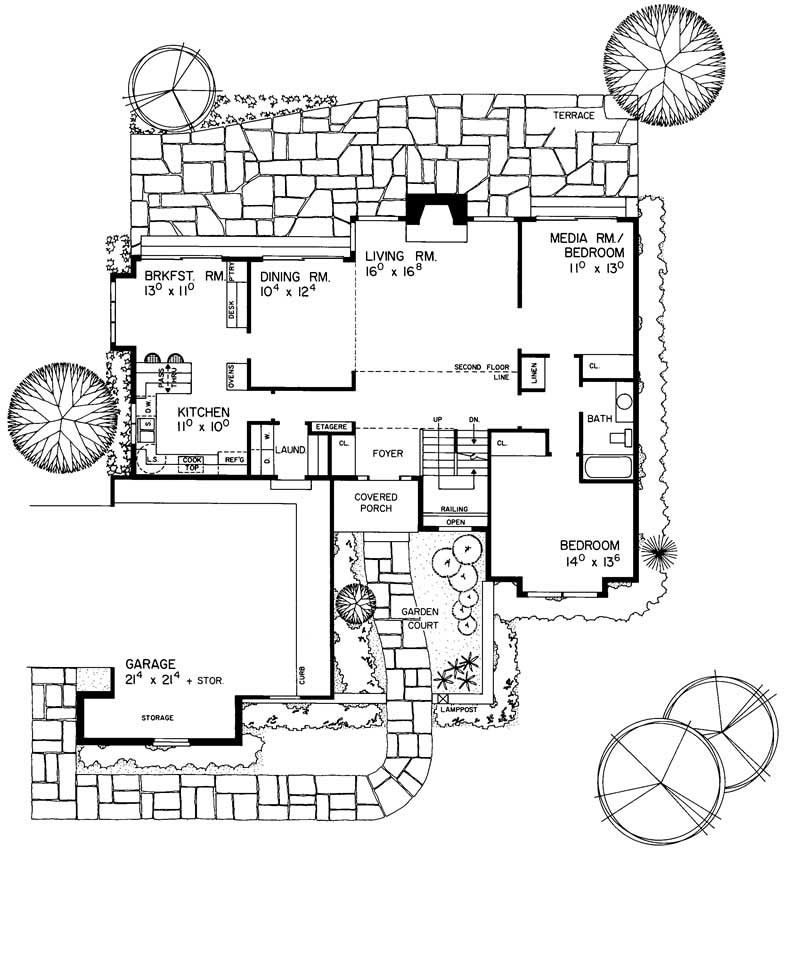 Floor Plan First Story of Country Plan #137-1538