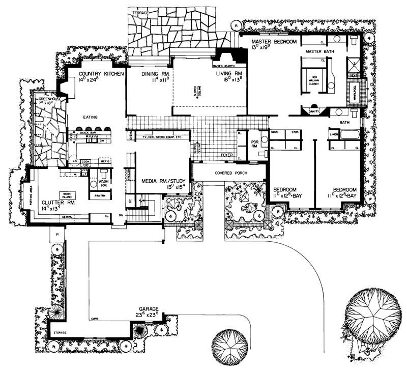 Floor Plan First Story of Ranch Plan #137-1539