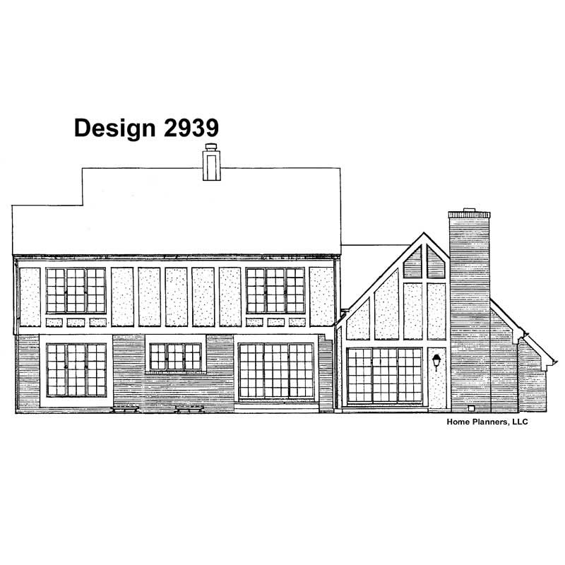 Home Plan Rear Elevation of this 4-Bedroom,2429 Sq Ft Plan -137-1541