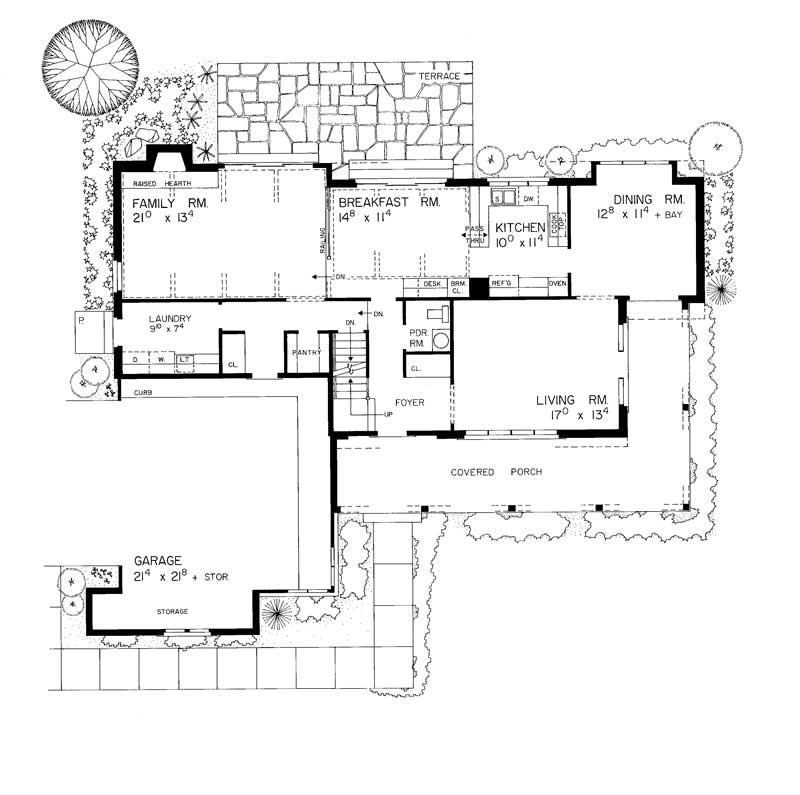 Floor Plan First Story of European Plan #137-1541