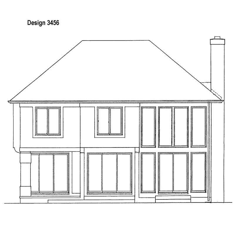 Home Plan Rear Elevation of this 4-Bedroom,2319 Sq Ft Plan -137-1543