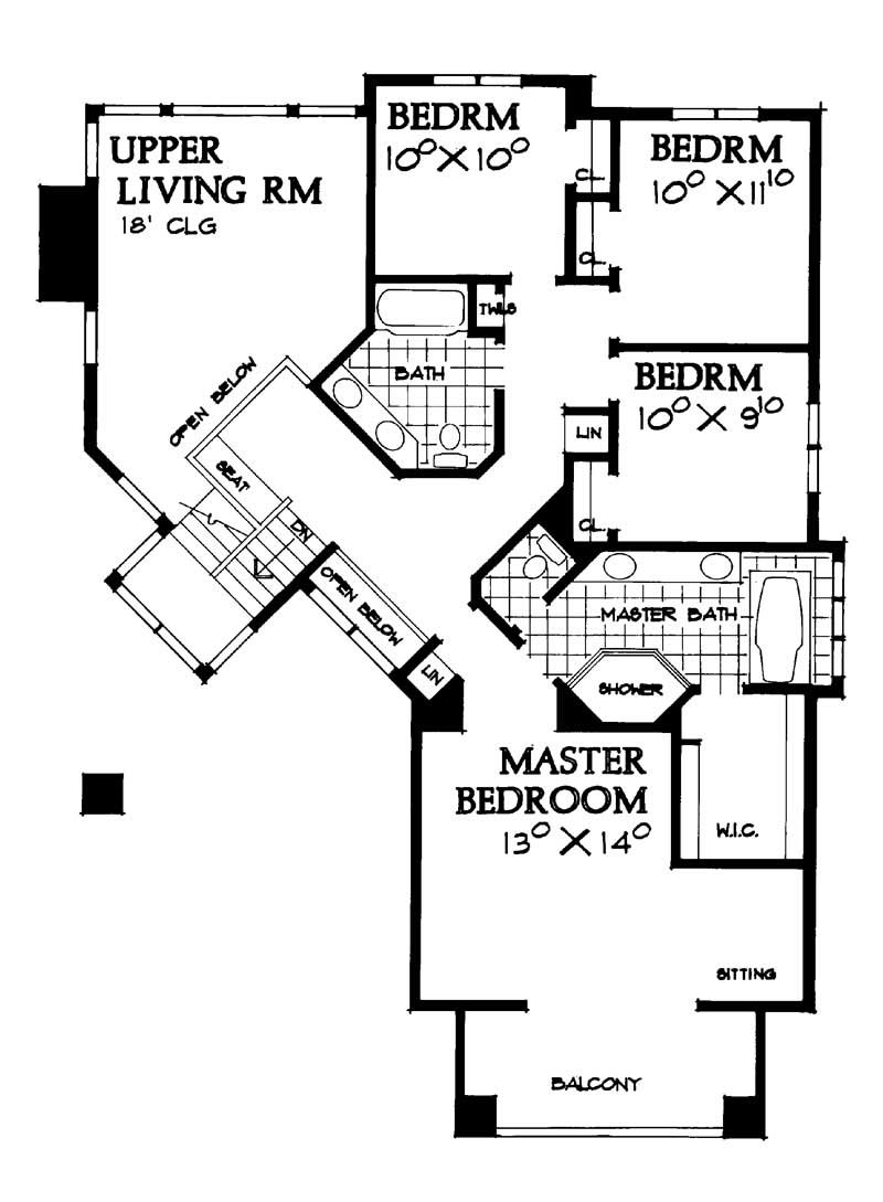 Floor Plan First Story of Contemporary Plan #137-1543