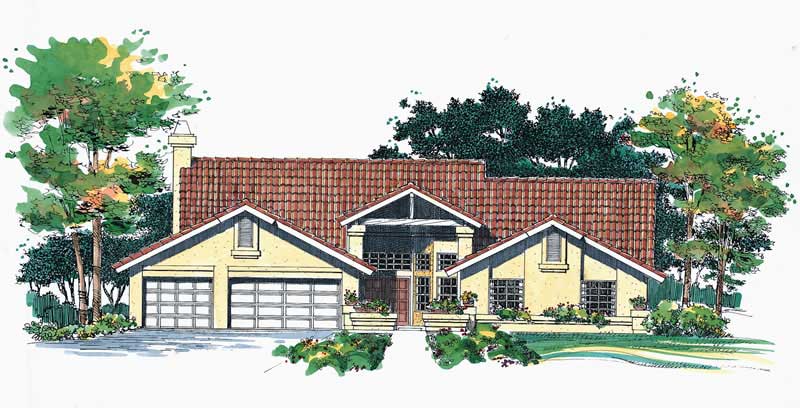 Southwest home (ThePlanCollection: Plan #137-1544)