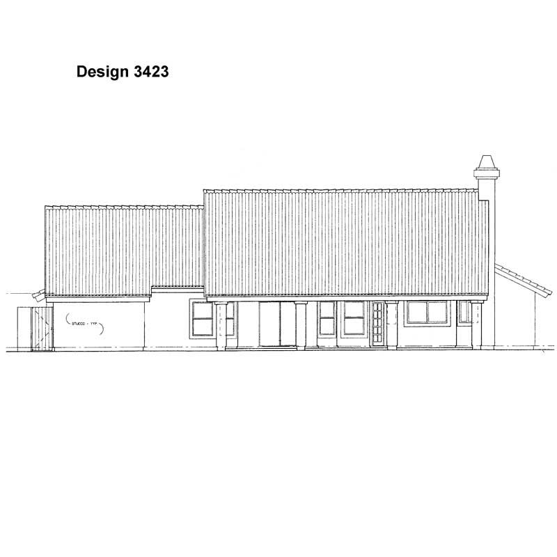Home Plan Rear Elevation of this 4-Bedroom,2577 Sq Ft Plan -137-1544