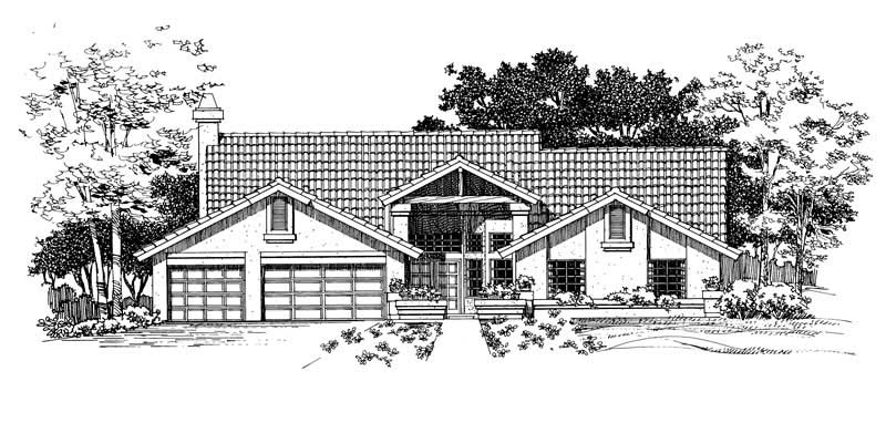 Front View of this 4-Bedroom, 2577 Sq Ft Plan - 137-1544