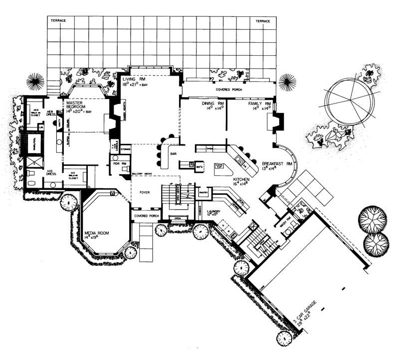Floor Plan First Story of European Plan #137-1545