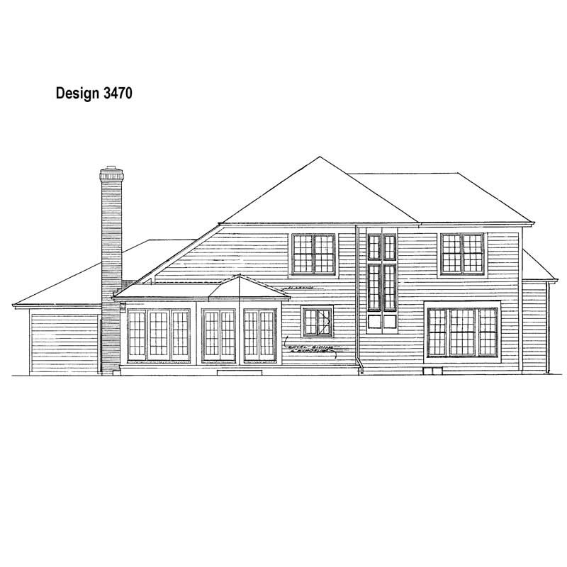 Home Plan Rear Elevation of this 3-Bedroom,2415 Sq Ft Plan -137-1546
