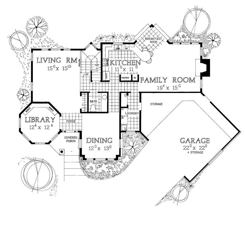 Floor Plan First Story of Contemporary Plan #137-1546
