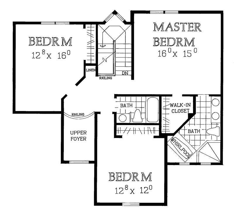 Floor Plan Second Story of Contemporary Plan #137-1546
