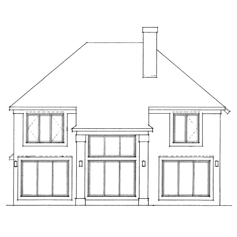 Home Plan Rear Elevation of this 3-Bedroom,2109 Sq Ft Plan -137-1549
