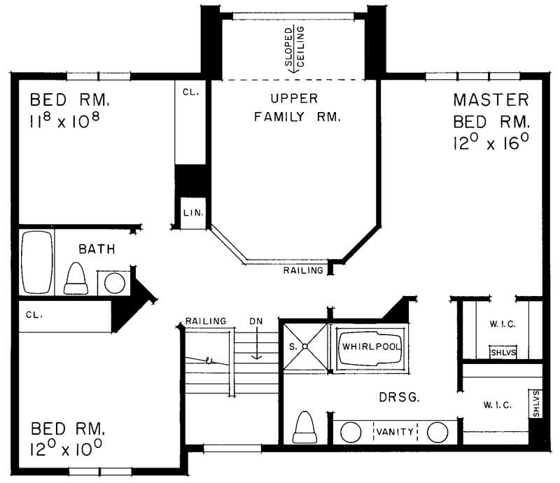Floor Plan Second Story of Plan #137-1549