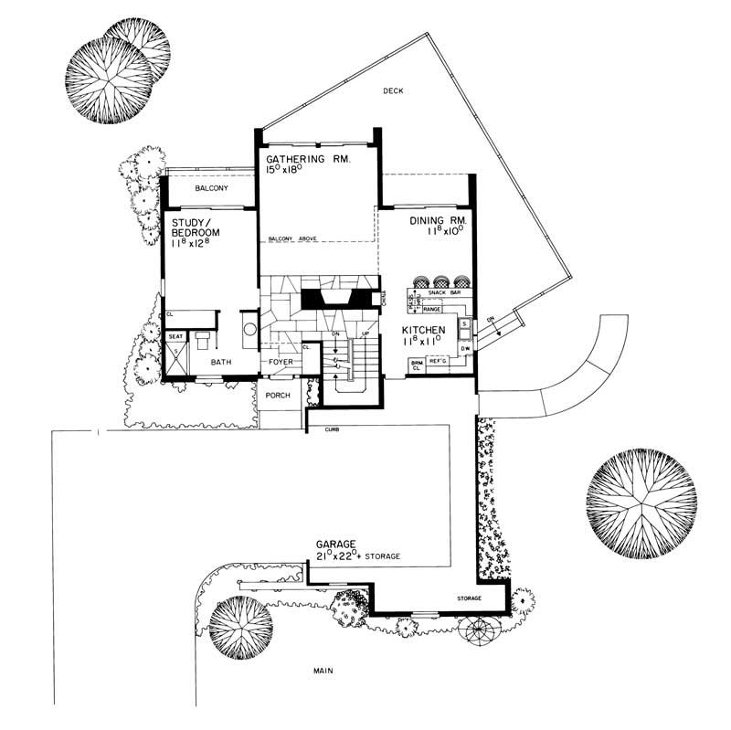 Floor Plan First Story of Contemporary Plan #137-1551