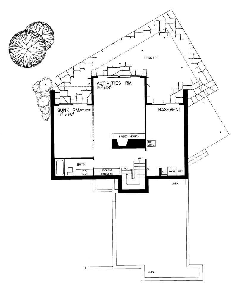 Floor Plan Basement of Contemporary Plan #137-1551