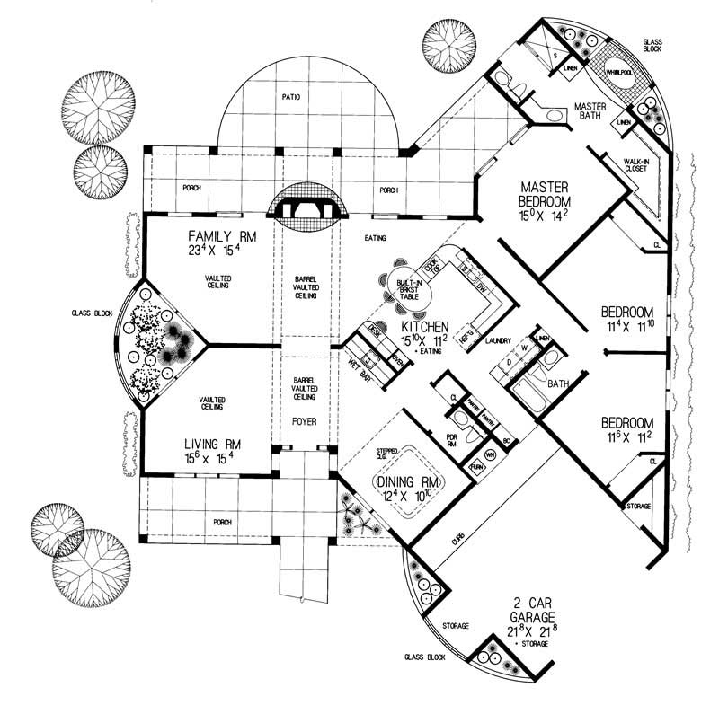 Floor Plan First Story of Contemporary Plan #137-1553