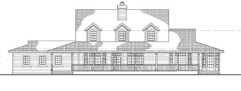 Home Plan Rear Elevation of this 4-Bedroom,3434 Sq Ft Plan -137-1556