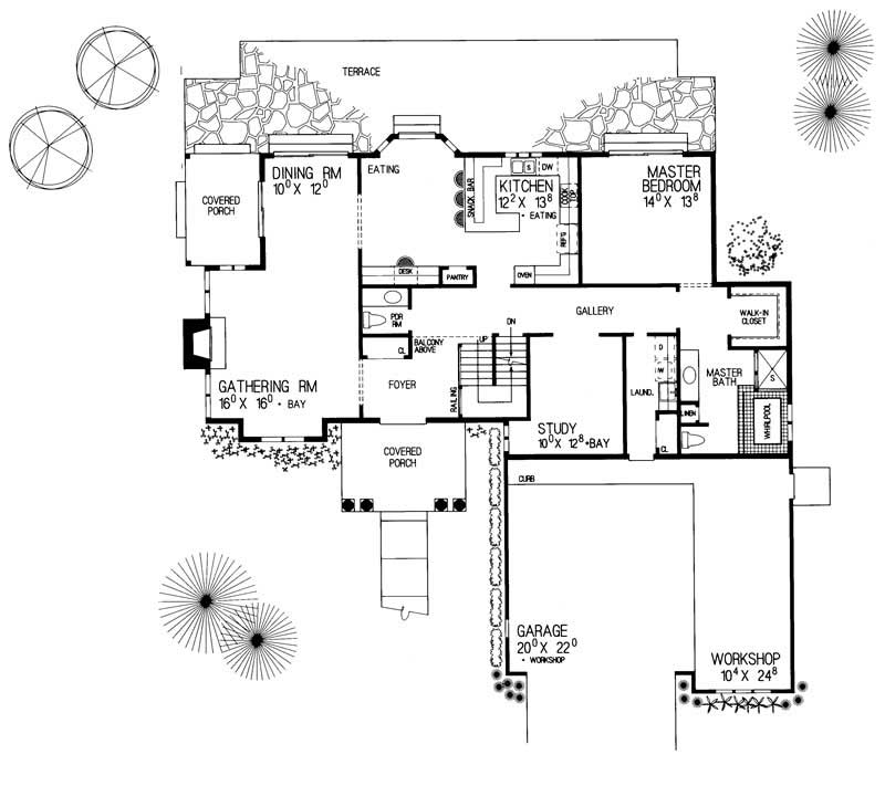 Floor Plan First Story of Traditional Plan #137-1558