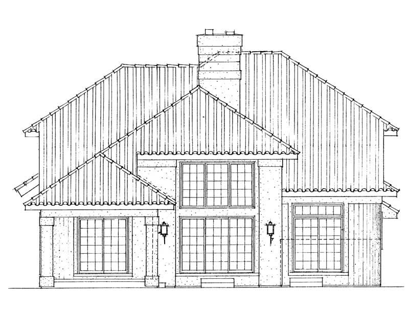 Home Plan Rear Elevation of this 4-Bedroom,2652 Sq Ft Plan -137-1559