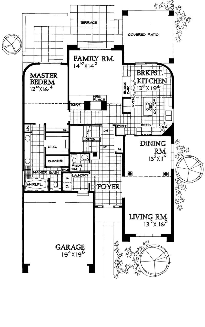 Floor Plan First Story of Mediterranean Plan #137-1559