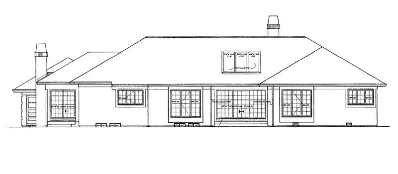 Home Plan Rear Elevation of this 4-Bedroom,3054 Sq Ft Plan -137-1565